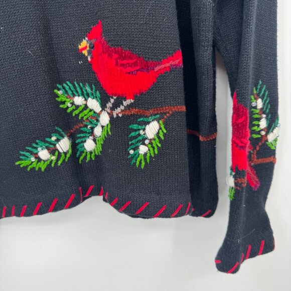 Design Options Cardinal Bird Philip Jane Gordon Sweater Cardigan woman's  size L - Picture 12 of 13